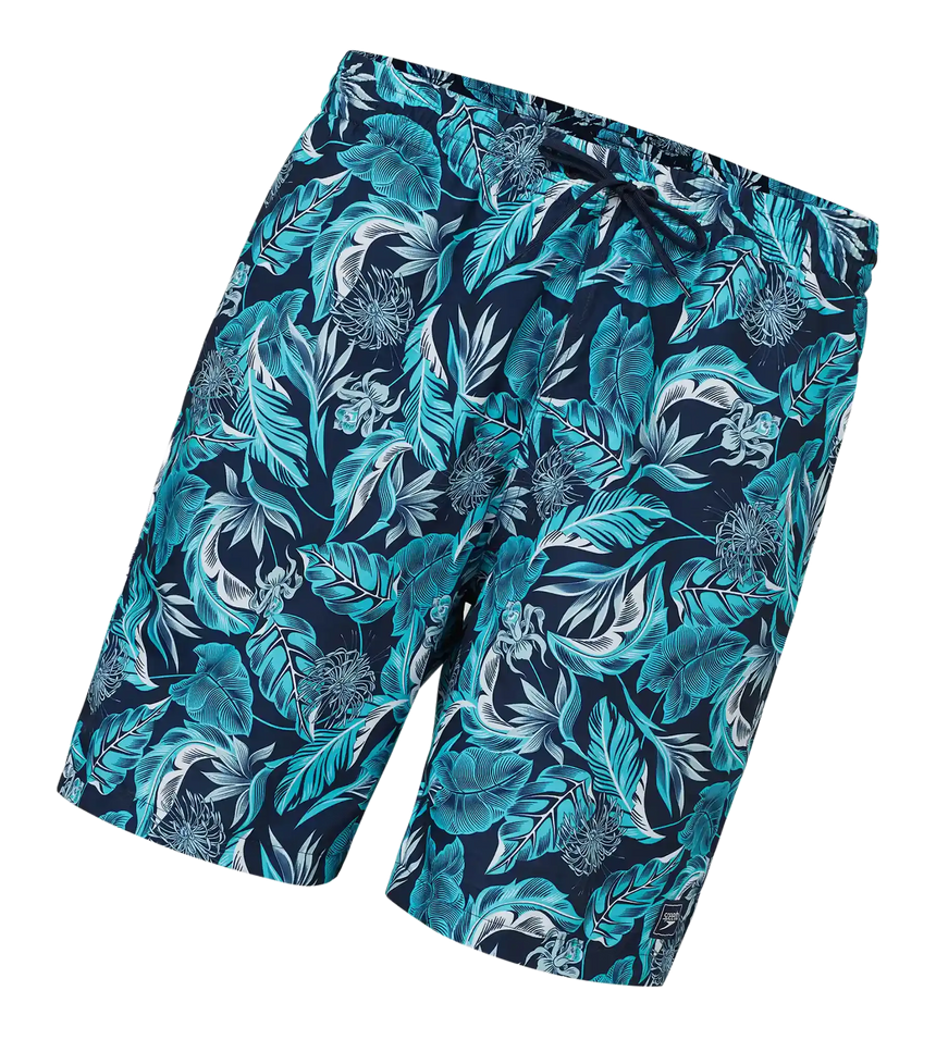 Men's 100% Polyester Essential Printed Watershorts With Side Pockets - Navy, Aquasplash & Sky