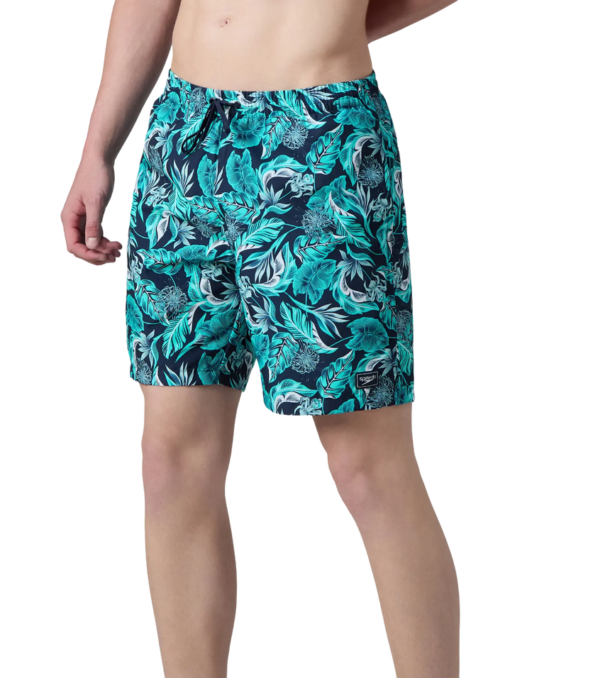 Men's 100% Polyester Essential Printed Watershorts With Side Pockets - Navy, Aquasplash & Sky