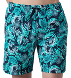 Men's 100% Polyester Essential Printed Watershorts With Side Pockets - Navy, Aquasplash & Sky