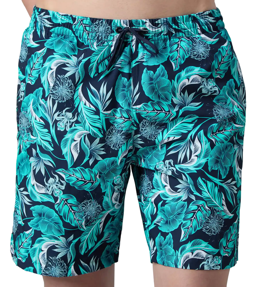 Men's 100% Polyester Essential Printed Watershorts With Side Pockets - Navy, Aquasplash & Sky
