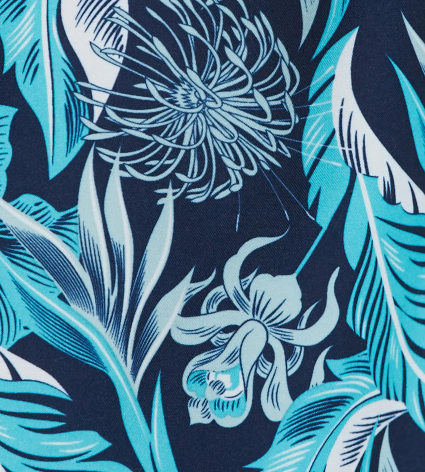 Men's 100% Polyester Essential Printed Watershorts With Side Pockets - Navy, Aquasplash & Sky