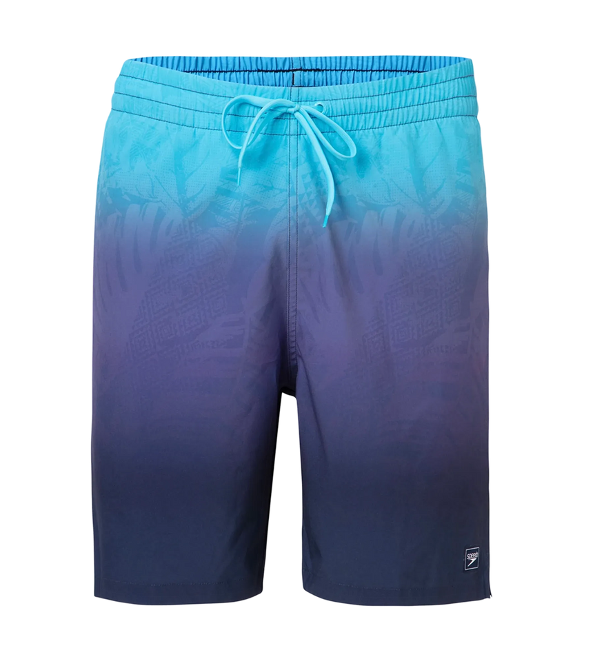 Men's 4 Way Flex Essential Printed Watershorts With Side Pockets - Peacoat, Hapuna Blue & Picton Blue