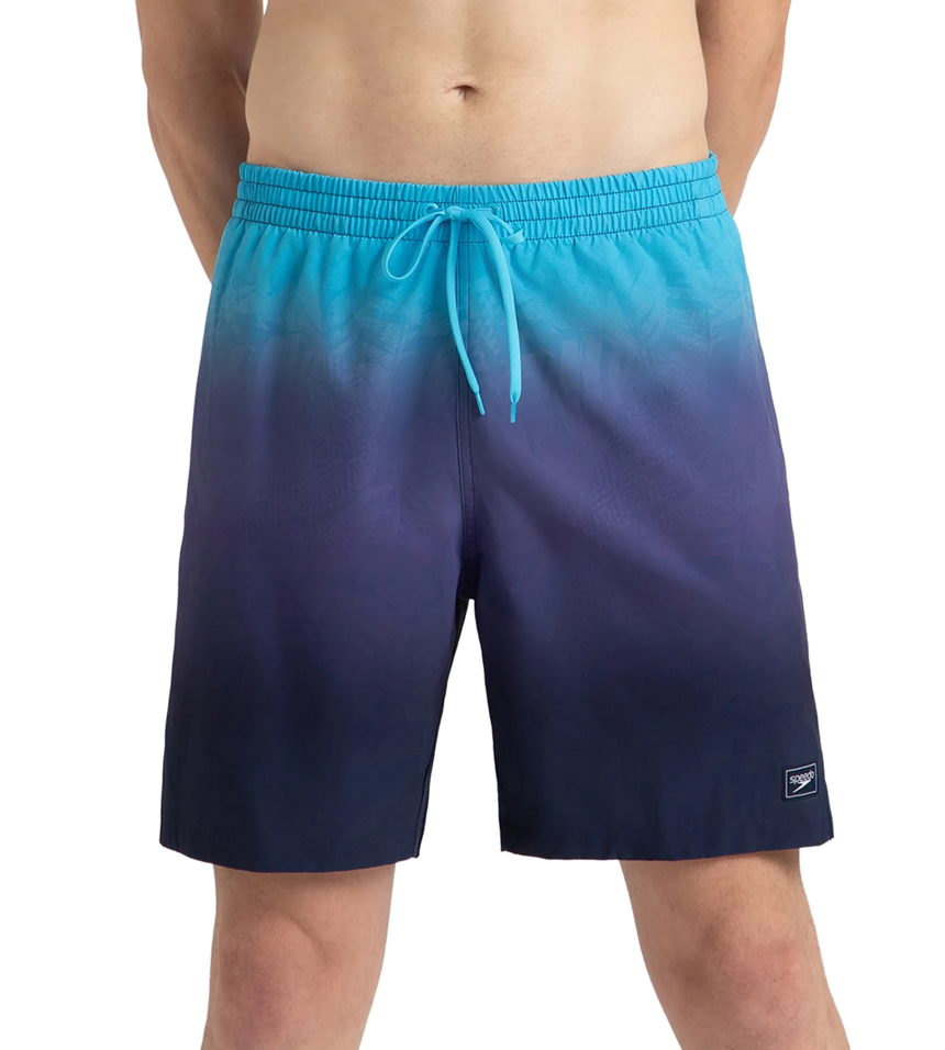 Men's 4 Way Flex Essential Printed Watershorts With Side Pockets - Peacoat, Hapuna Blue & Picton Blue