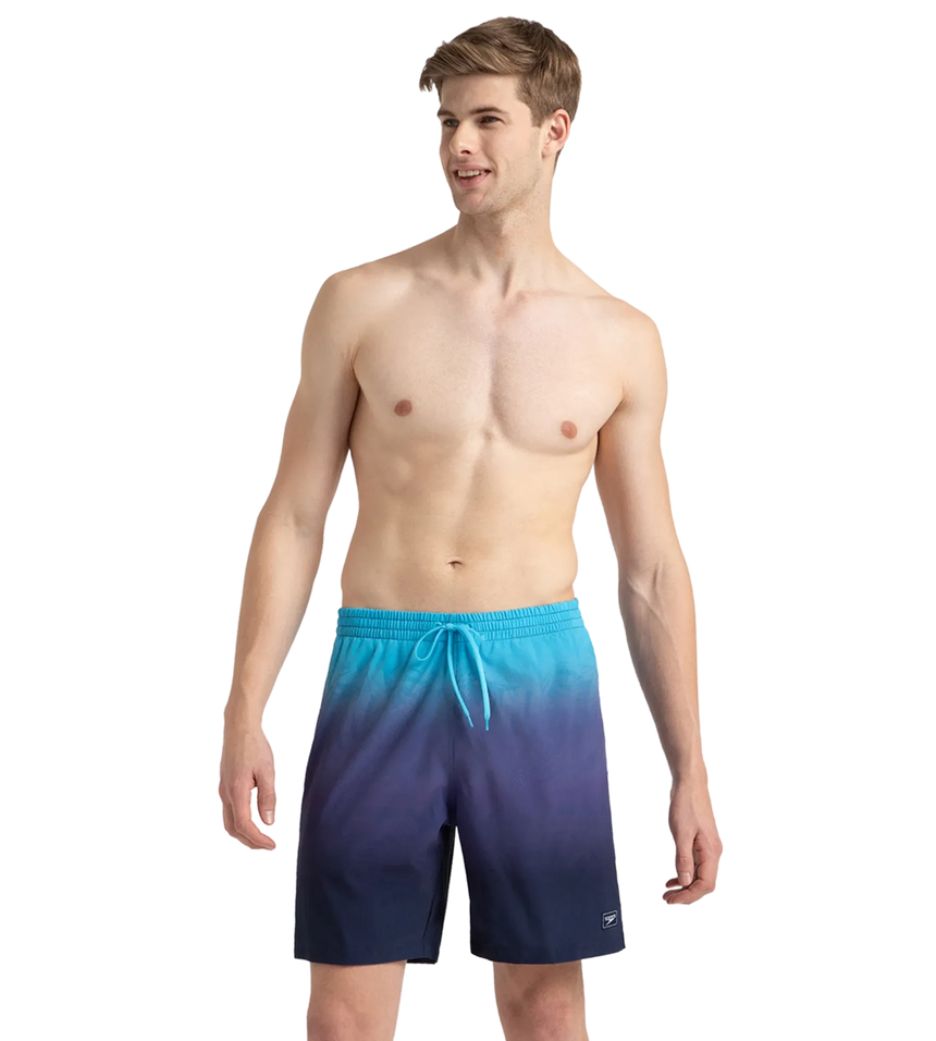 Men's 4 Way Flex Essential Printed Watershorts With Side Pockets - Peacoat, Hapuna Blue & Picton Blue