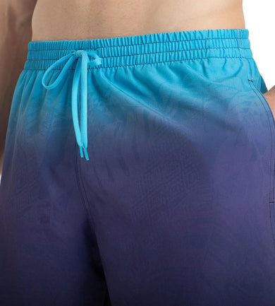 Men's 4 Way Flex Essential Printed Watershorts With Side Pockets - Peacoat, Hapuna Blue & Picton Blue