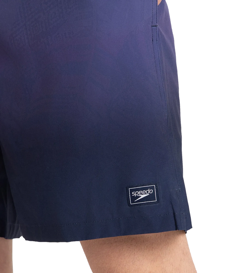 Men's 4 Way Flex Essential Printed Watershorts With Side Pockets - Peacoat, Hapuna Blue & Picton Blue