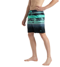 Men's 4 Way Comfort Stretch Essential Printed Watershorts With Side Pockets - Antracite & Arctic Glass
