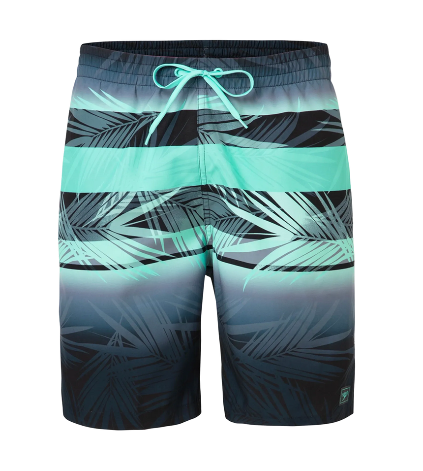 Men's 4 Way Comfort Stretch Essential Printed Watershorts With Side Pockets - Antracite & Arctic Glass