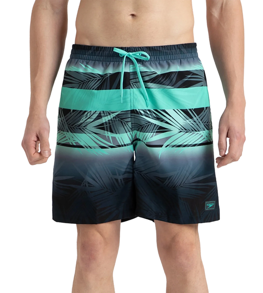 Men's 4 Way Comfort Stretch Essential Printed Watershorts With Side Pockets - Antracite & Arctic Glass