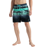 Men's 4 Way Comfort Stretch Essential Printed Watershorts With Side Pockets - Antracite & Arctic Glass