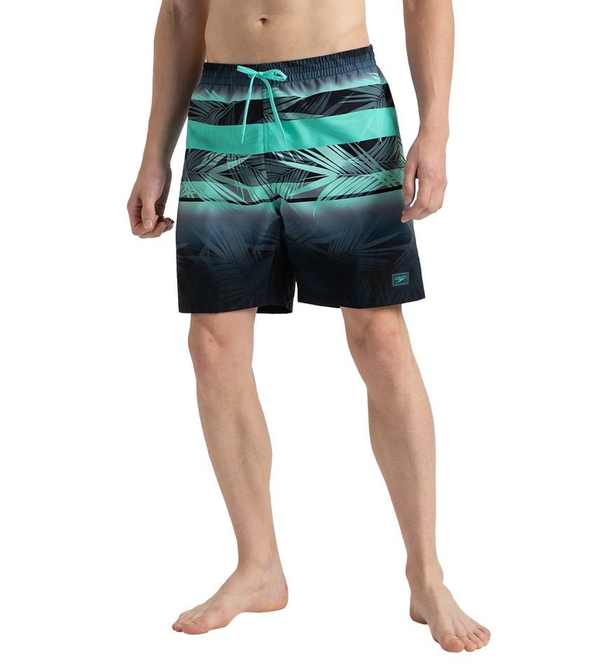 Men's 4 Way Comfort Stretch Essential Printed Watershorts With Side Pockets - Antracite & Arctic Glass