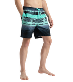 Men's 4 Way Comfort Stretch Essential Printed Watershorts With Side Pockets - Antracite & Arctic Glass