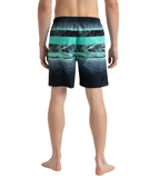 Men's 4 Way Comfort Stretch Essential Printed Watershorts With Side Pockets - Antracite & Arctic Glass