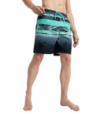 Men's 4 Way Comfort Stretch Essential Printed Watershorts With Side Pockets - Antracite & Arctic Glass