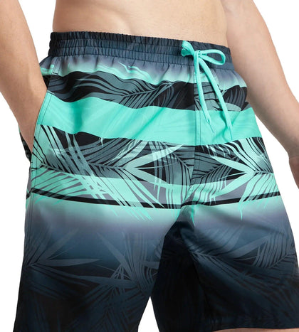 Men's 4 Way Comfort Stretch Essential Printed Watershorts With Side Pockets - Antracite & Arctic Glass