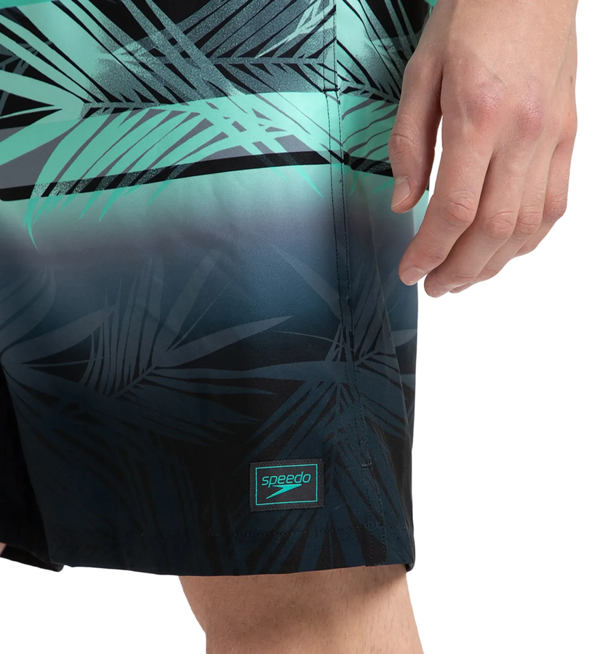 Men's 4 Way Comfort Stretch Essential Printed Watershorts With Side Pockets - Antracite & Arctic Glass
