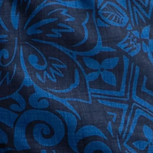 Men's 4 Way Flex Essential Printed Watershorts With Side Pockets - Peacoat & Turkish Sea