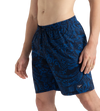 Men's 4 Way Flex Essential Printed Watershorts With Side Pockets - Peacoat & Turkish Sea