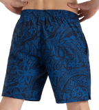 Men's 4 Way Flex Essential Printed Watershorts With Side Pockets - Peacoat & Turkish Sea