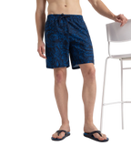Men's 4 Way Flex Essential Printed Watershorts With Side Pockets - Peacoat & Turkish Sea