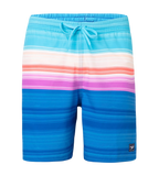 Men's 4 Way Flex Essential Printed Watershorts With Side Pockets - Turkish Sea, Picton Blue & Neon Violet