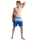 Men's 4 Way Flex Essential Printed Watershorts With Side Pockets - Turkish Sea, Picton Blue & Neon Violet