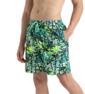 Men's 4 Way Comfort Stretch Essential Printed Watershorts With Side Pockets - Swell Green, Arctic Glass & Hyper Yellow