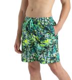 Men's 4 Way Comfort Stretch Essential Printed Watershorts With Side Pockets - Swell Green, Arctic Glass & Hyper Yellow