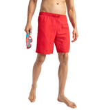 Men's Recycled Nylon Essential Watershorts - Fed Red & White
