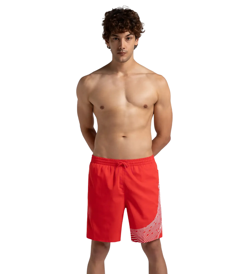 Men's Xpress Lite Essential Medley Logo Printed Watershorts - Watermelon & White