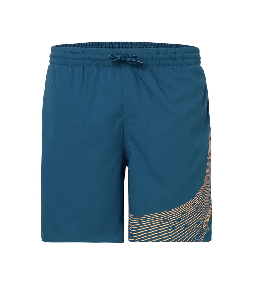 Men's Xpress Lite Essential Medley Logo Printed Watershorts - Dark Teal & Sweet Apricot