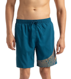 Men's Xpress Lite Essential Medley Logo Printed Watershorts - Dark Teal & Sweet Apricot