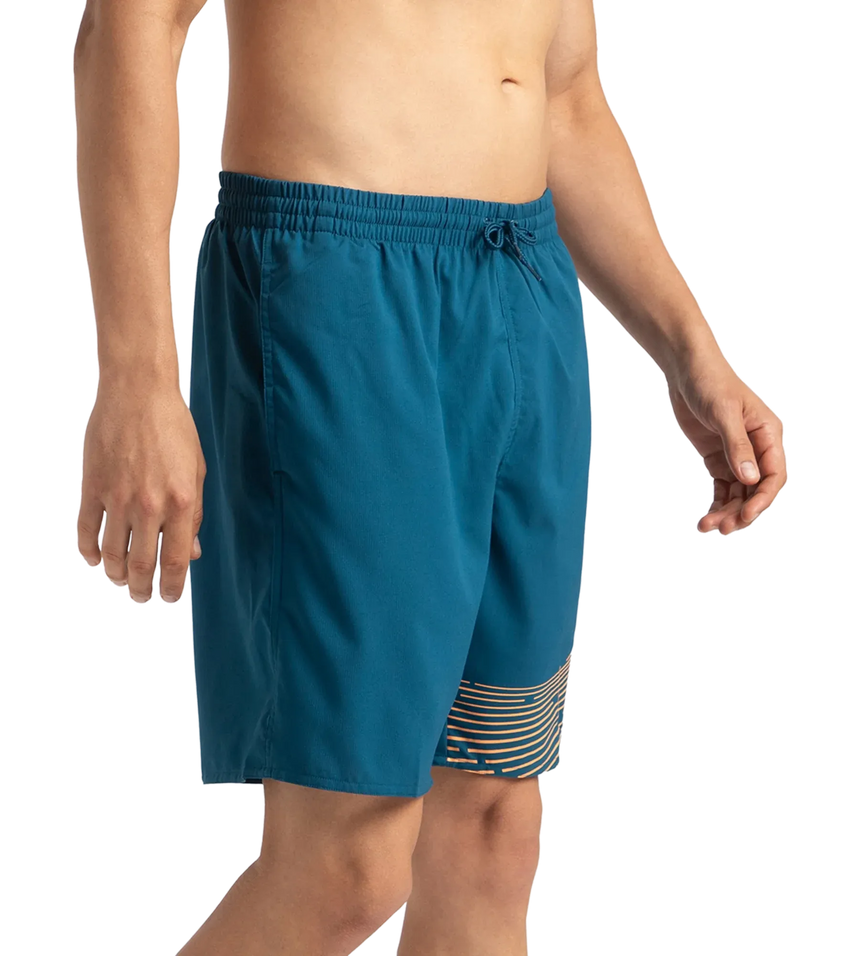 Men's Xpress Lite Essential Medley Logo Printed Watershorts - Dark Teal & Sweet Apricot