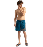 Men's Xpress Lite Essential Medley Logo Printed Watershorts - Dark Teal & Sweet Apricot