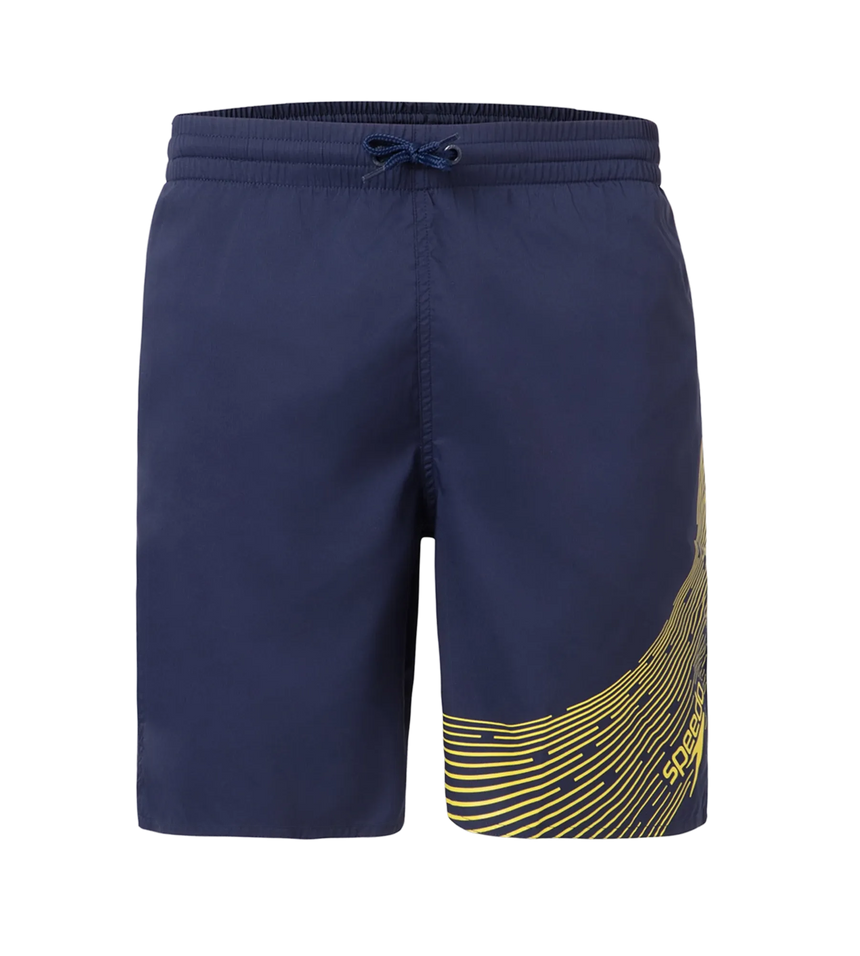 Men's Xpress Lite Essential Medley Logo Printed Watershorts - Navy & Bitter Lime