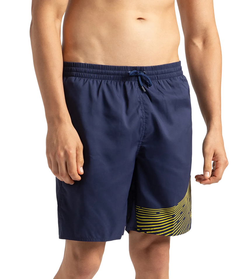 Men's Xpress Lite Essential Medley Logo Printed Watershorts - Navy & Bitter Lime