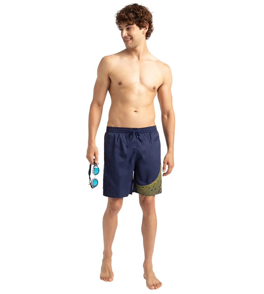 Men's Xpress Lite Essential Medley Logo Printed Watershorts - Navy & Bitter Lime