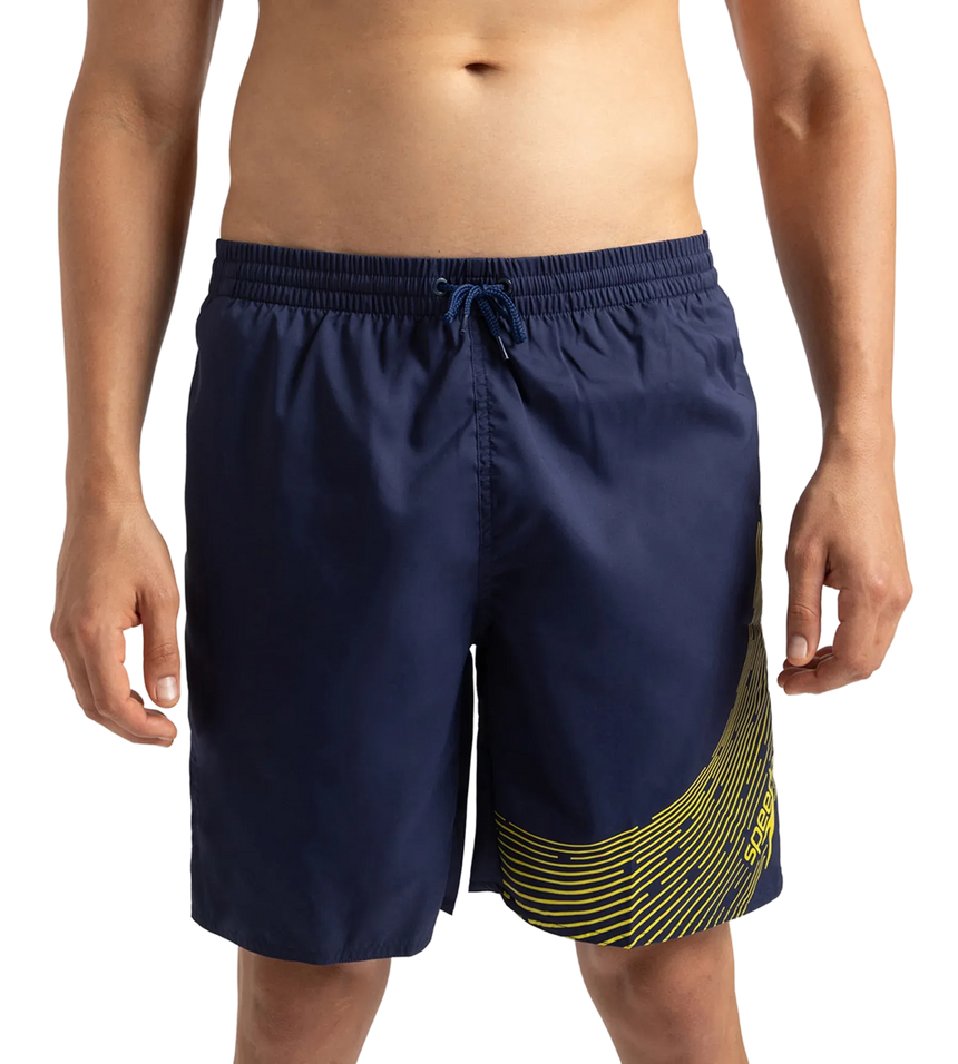 Men's Xpress Lite Essential Medley Logo Printed Watershorts - Navy & Bitter Lime