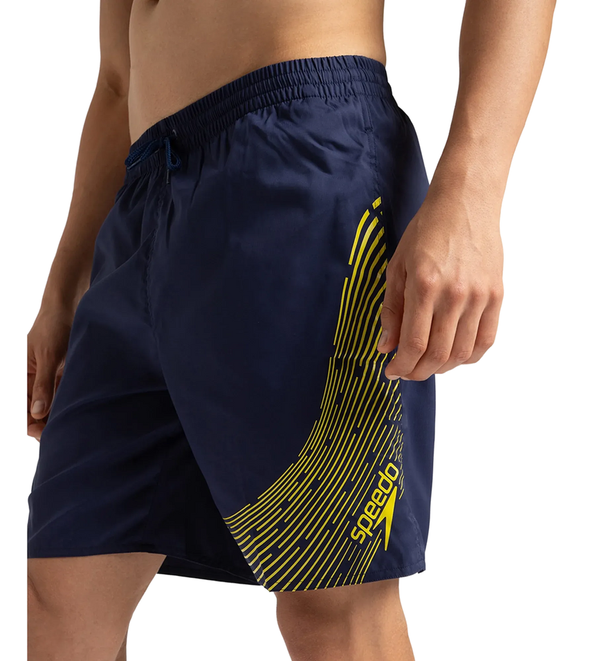 Men's Xpress Lite Essential Medley Logo Printed Watershorts - Navy & Bitter Lime