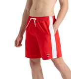 Men's 4 Way Comfort Stretch Steep Volley Watershorts With Side Pockets - High Risk Red & White