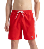 Men's 4 Way Comfort Stretch Steep Volley Watershorts With Side Pockets - High Risk Red & White