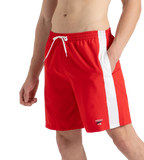 Men's 4 Way Comfort Stretch Steep Volley Watershorts With Side Pockets - High Risk Red & White