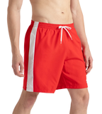 Men's 4 Way Comfort Stretch Steep Volley Watershorts With Side Pockets - High Risk Red & White