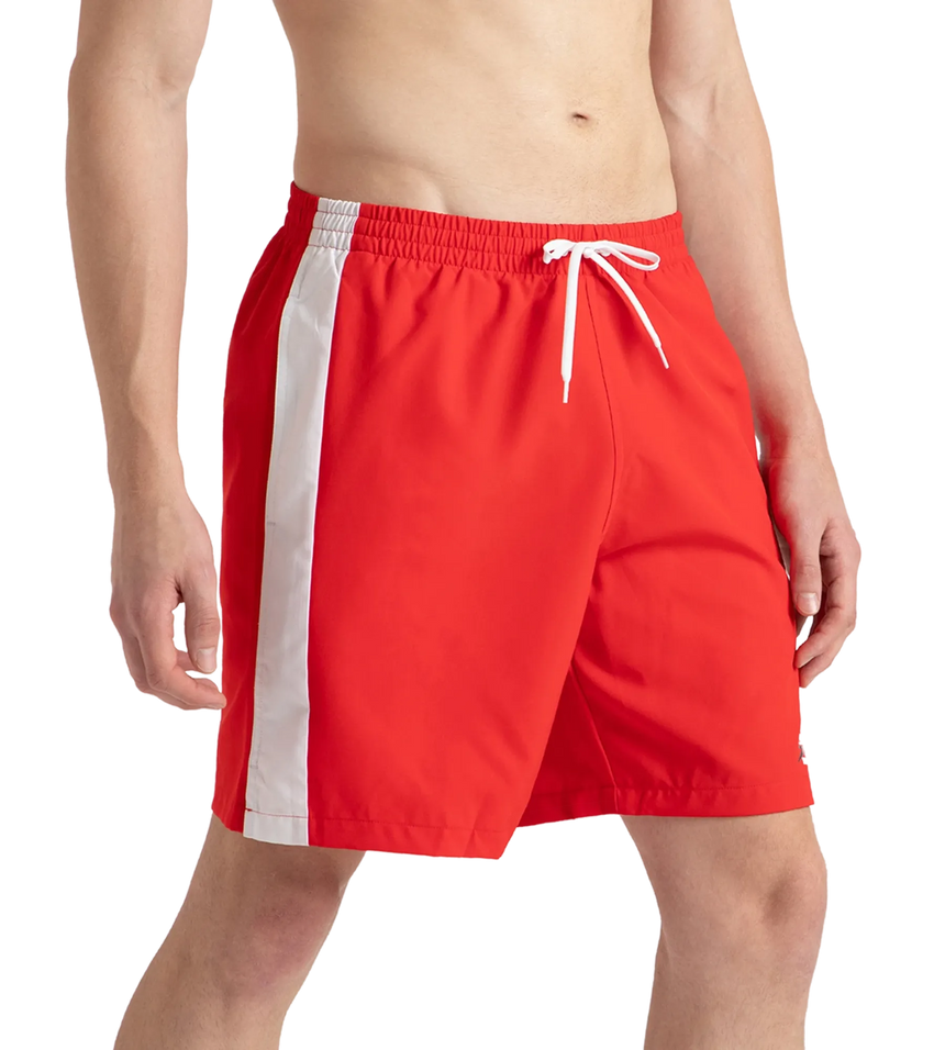 Men's 4 Way Comfort Stretch Steep Volley Watershorts With Side Pockets - High Risk Red & White