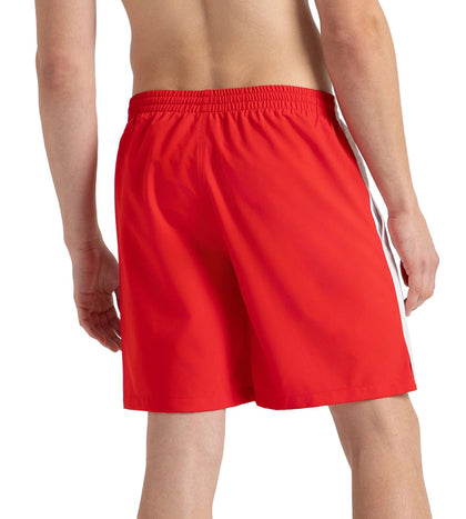 Men's 4 Way Comfort Stretch Steep Volley Watershorts With Side Pockets - High Risk Red & White