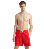 Men's 4 Way Comfort Stretch Steep Volley Watershorts With Side Pockets - High Risk Red & White