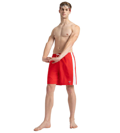 Men's 4 Way Comfort Stretch Steep Volley Watershorts With Side Pockets - High Risk Red & White