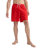 Men's 4 Way Comfort Stretch Steep Volley Watershorts With Side Pockets - High Risk Red & White