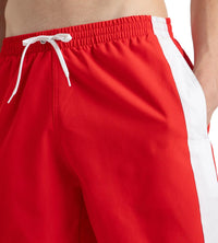 Men's 4 Way Comfort Stretch Steep Volley Watershorts With Side Pockets - High Risk Red & White