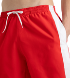 Men's 4 Way Comfort Stretch Steep Volley Watershorts With Side Pockets - High Risk Red & White